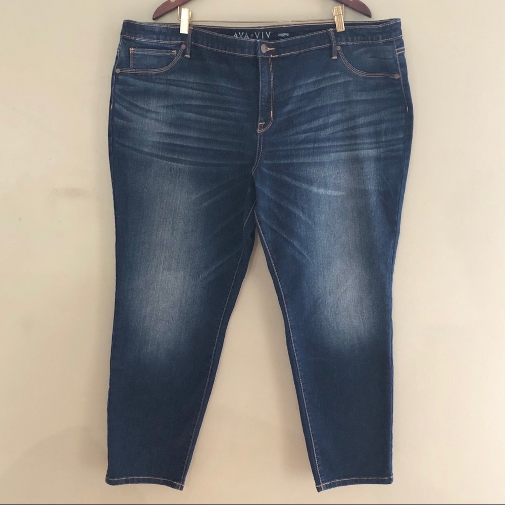 Ava & Viv Jegging Dark Wash Like New Plus Size
